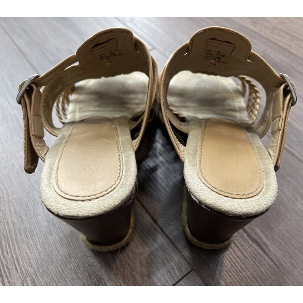 2 Lips Too Wedge Sandals Womens 8 Tan Too Rad High Heels Strappy Open Toe in Box - Picture 5 of 8